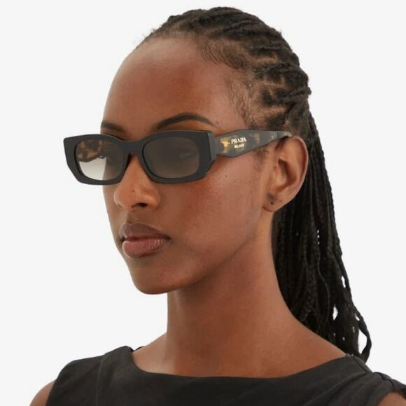 Prada Men Sunglasses Black Grey Gradient Rectangle PRB05S 3890A7 NEW AUTHENTIC - Picture 9 of 11